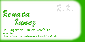 renata kuncz business card